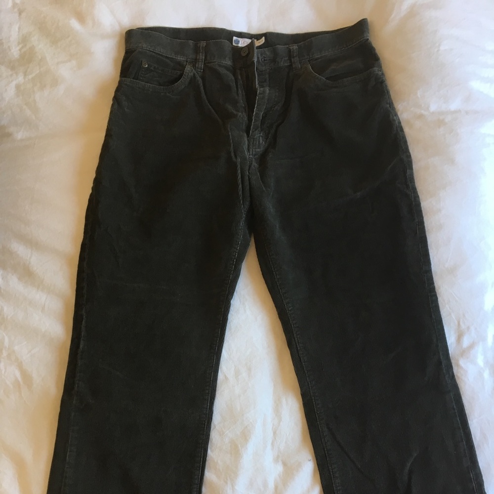 J crew vintage corduroy pants gray olive 36 x 32